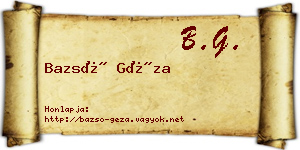 Bazsó Géza névjegykártya