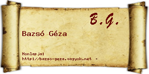 Bazsó Géza névjegykártya