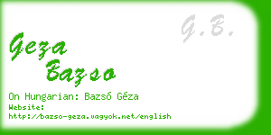 geza bazso business card